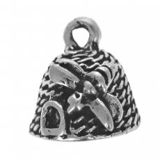 Charms. Sterling Silver, 10.5mm Width by 10.7mm Length by 10.5mm Height, Bee Hive Charm. Quantity Per Pack: 1 Piece.