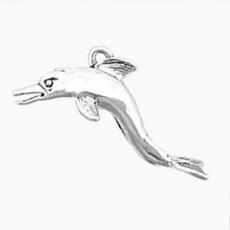 Charms. Sterling Silver, 26.1mm Width by 8.6mm Length by 8.9mm Height, Porpoise Charm. Quantity Per Pack: 1 Piece.