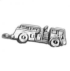 Charms. Sterling Silver, 6.8mm Width by 6.8mm Length by 22.3mm Height, Fire Truck Charm. Quantity Per Pack: 1 Piece.