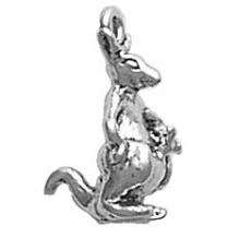 Charms. Sterling Silver, 8.9mm Width by 13.3mm Length by 19.1mm Height, Kangaroo & Joey Charm. Quantity Per Pack: 1 Piece.