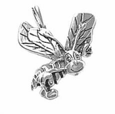 Charms. Sterling Silver, 20.2mm Width by 7.5mm Length by 21.6mm Height, Honey Bee Pendant. Quantity Per Pack: 1 Piece.