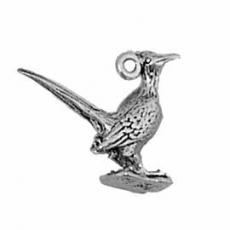 Charms. Sterling Silver, 17.5mm Width by 4.8mm Length by 12.9mm Height, Roadrunner Charm. Quantity Per Pack: 1 Piece.