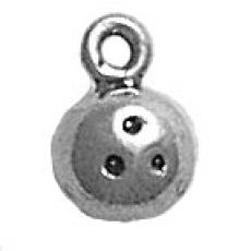 Charms. Sterling Silver, 6.9mm Width by 6.9mm Length by 10.7mm Height, Bowling Ball Charm. Quantity Per Pack: 1 Piece.