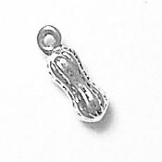 Charms. Sterling Silver, 4.6mm Width by 3.9mm Length by 13.5mm Height, Peanut Charm. Quantity Per Pack: 1 Piece.