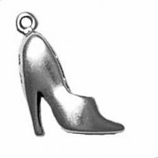 Charms. Sterling Silver, 14.6mm Width by 5.7mm Length by 18.1mm Height, High Heel Charm. Quantity Per Pack: 1 Piece.