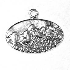 Charms. Sterling Silver, 24.3mm Width by 1.8mm Length by 18.9mm Height, Grand Tetons Charm. Quantity Per Pack: 1 Piece.