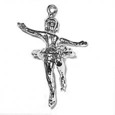 Charms. Sterling Silver, 21.0mm Width by 11.4mm Length by 29.8mm Height, Ice Skater Charm. Quantity Per Pack: 1 Piece.