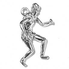 Charms. Sterling Silver, 13.8mm Width by 11.6mm Length by 25.4mm Height, Marathon Runner Charm. Quantity Per Pack: 1 Piece.