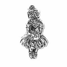 Charms. Sterling Silver, 8.1mm Width by 8.0mm Length by 16.8mm Height, Flower Girl Charm. Quantity Per Pack: 1 Piece.