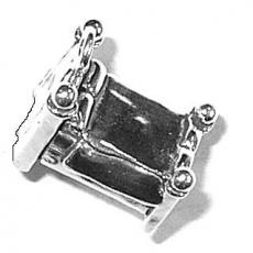 Charms. Sterling Silver, 9.3mm Width by 13.9mm Length by 14.1mm Height, Bed Charm. Quantity Per Pack: 1 Piece.