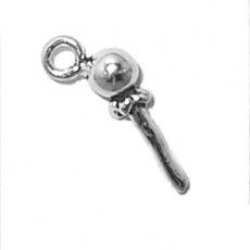 Charms. Sterling Silver, 5.4mm Width by 4.1mm Length by 16.5mm Height, Lollipop Charm. Quantity Per Pack: 1 Piece.