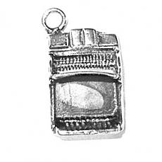 Charms. Sterling Silver, 10.9mm Width by 4.8mm Length by 17.7mm Height, Organ Charm. Quantity Per Pack: 1 Piece.