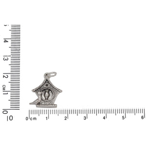 Sterling Silver, 17.7mm Width by 4.9mm Length by 19.2mm Height, Birds in Birdhouse Charm. Quantity Per Pack: 1 Piece.