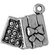 Load image into Gallery viewer, Charms. Sterling Silver, 14.0mm Width by 5.2mm Length by 12.5mm Height, Box of Chocolates Charm. Quantity Per Pack: 1 Piece.
