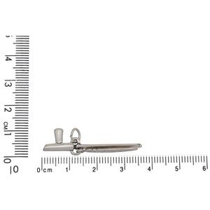 Sterling Silver, 36.2mm Width by 3.1mm Length by 9.8mm Height, Peace Pipe Charm. Quantity Per Pack: 1 Piece.