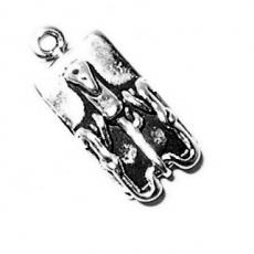 Charms. Sterling Silver, 8.5mm Width by 4.0mm Length by 18.3mm Height, Mouse Trap Charm. Quantity Per Pack: 1 Piece.