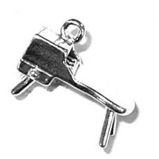 Charms. Sterling Silver, 16.1mm Width by 7.3mm Length by 12.7mm Height, Mouse Trap Charm. Quantity Per Pack: 1 Piece.