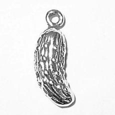 Charms. Sterling Silver, 8.2mm Width by 5.1mm Length by 19.3mm Height, Pickle Charm. Quantity Per Pack: 1 Piece.