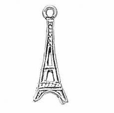 Charms. Sterling Silver, 8.3mm Width by 8.3mm Length by 23.6mm Height, Eiffel Tower Charm. Quantity Per Pack: 1 Piece.