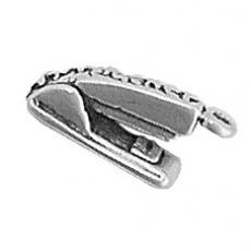 Charms. Sterling Silver, 5.0mm Width by 7.6mm Length by 17.1mm Height, Stapler Charm. Quantity Per Pack: 1 Piece.