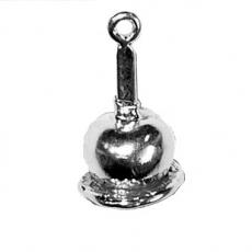 Charms. Sterling Silver, 11.0mm Width by 11.0mm Length by 18.8mm Height, Caramel Apple Charm. Quantity Per Pack: 1 Piece.