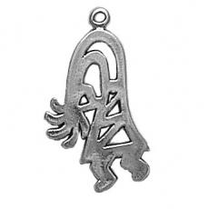 Charms. Sterling Silver, 15.7mm Width by 1.9mm Length by 27.1mm Height, Kokopelli Charm. Quantity Per Pack: 1 Piece.