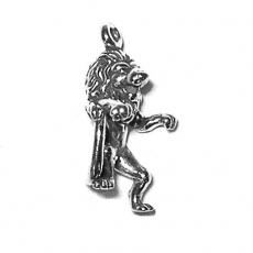 Charms. Sterling Silver, 13.6mm Width by 11.1mm Length by 24.5mm Height, Leo Lion Charm. Quantity Per Pack: 1 Piece.