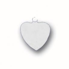 Charms. Sterling Silver, 11.9mm Width by 0.7mm Length by 13.8mm Height, Flat Heart Charm. Quantity Per Pack: 1 Piece.