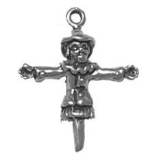 Charms. Sterling Silver, 18.7mm Width by 5.0mm Length by 21.5mm Height, Scarecrow Charm. Quantity Per Pack: 1 Piece.