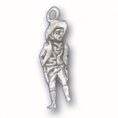 Charms. Sterling Silver, 9.5mm Width by 8.2mm Length by 25.9mm Height, Gunslinger Charm. Quantity Per Pack: 1 Piece.