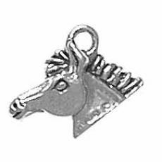 Charms. Sterling Silver, 15.5mm Width by 3.9mm Length by 13.2mm Height, Horse Head Charm. Quantity Per Pack: 1 Piece.