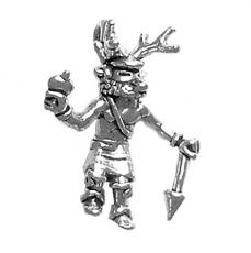 Charms. Sterling Silver, 9.5mm Width by 15.7mm Length by 19.6mm Height, Deer Dancer Charm. Quantity Per Pack: 1 Piece.