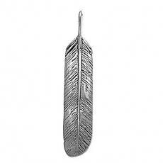 Charms. Sterling Silver, 3.5mm Width by 7.5mm Length by 37.1mm Height, Feather Charm. Quantity Per Pack: 1 Piece.