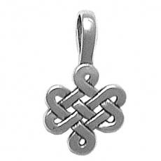 Charms. Sterling Silver, 15.2mm Width by 7.0mm Length by 26.6mm Height, Celtic Knot Pendant. Quantity Per Pack: 1 Piece.