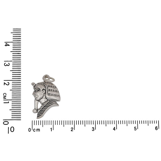 Sterling Silver, 13.6mm Width by 2.5mm Length by 21.5mm Height, King Tutankhamun Charm. Quantity Per Pack: 1 Piece.