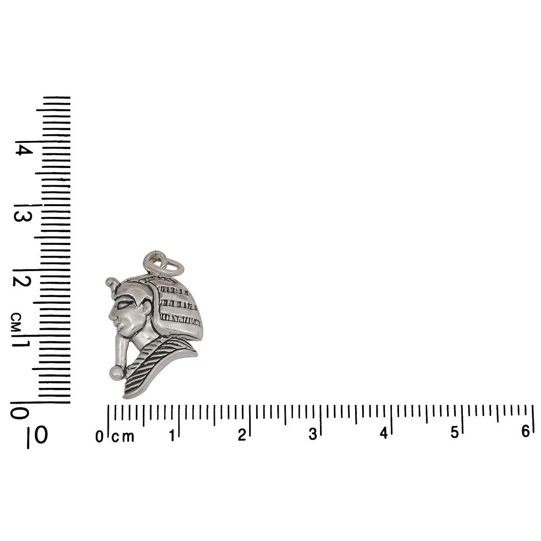 Sterling Silver, 13.6mm Width by 2.5mm Length by 21.5mm Height, King Tutankhamun Charm. Quantity Per Pack: 1 Piece.