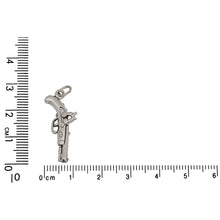 Load image into Gallery viewer, Sterling Silver, 10.7mm Width by 4.5mm Length by 26.6mm Height, Dueling Pistol Charm. Quantity Per Pack: 1 Piece.
