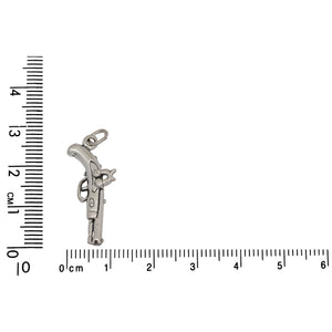 Sterling Silver, 10.7mm Width by 4.5mm Length by 26.6mm Height, Dueling Pistol Charm. Quantity Per Pack: 1 Piece.