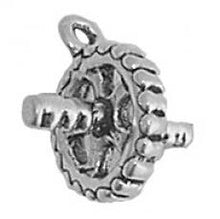 Load image into Gallery viewer, Charms. Sterling Silver, 15.5mm Width by 11.9mm Length by 15.9mm Height, Ab Roller Charm. Quantity Per Pack: 1 Piece.
