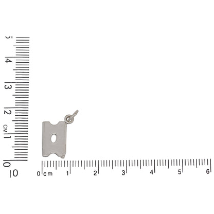 Sterling Silver, 11.3mm Width by 0.9mm Length by 16.2mm Height, Razor Blade Charm. Quantity Per Pack: 1 Piece.