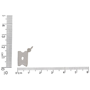 Sterling Silver, 11.3mm Width by 0.9mm Length by 16.2mm Height, Razor Blade Charm. Quantity Per Pack: 1 Piece.