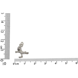 Sterling Silver, 13.0mm Width by 7.5mm Length by 13.6mm Height, Dancing Frogs Charm. Quantity Per Pack: 1 Piece.