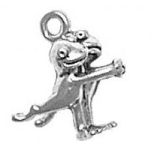 Load image into Gallery viewer, Charms. Sterling Silver, 13.0mm Width by 7.5mm Length by 13.6mm Height, Dancing Frogs Charm. Quantity Per Pack: 1 Piece.
