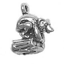 Load image into Gallery viewer, Charms. Sterling Silver, 6.6mm Width by 10.1mm Length by 11.9mm Height, Bear on a Log Charm. Quantity Per Pack: 1 Piece.
