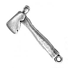 Charms. Sterling Silver, 11.7mm Width by 2.3mm Length by 25.9mm Height, Hatchet Charm. Quantity Per Pack: 1 Piece.