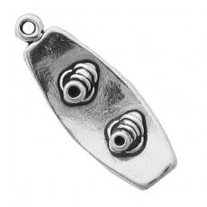 Charms. Sterling Silver, 10.0mm Width by 6.5mm Length by 26.0mm Height, Wake Board Charm. Quantity Per Pack: 1 Piece.