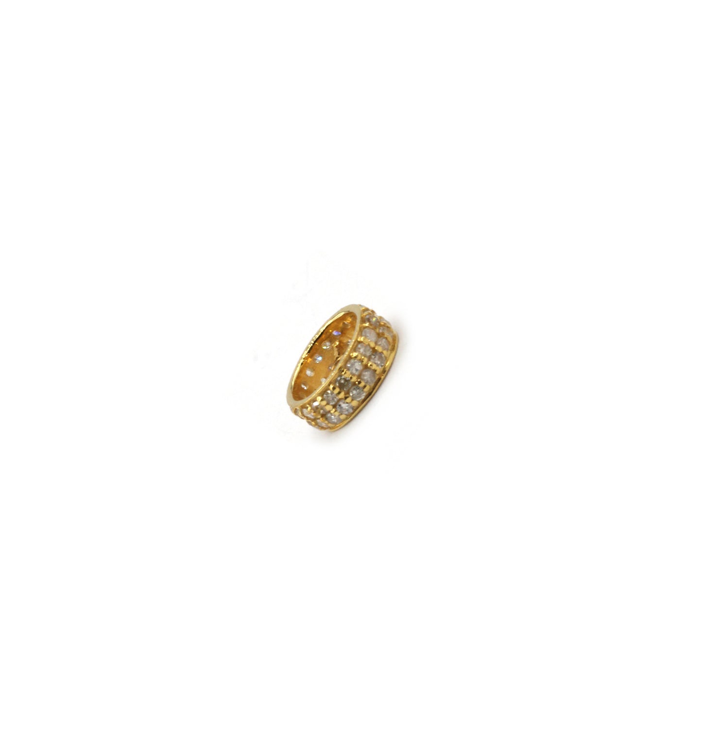 14K Gold 8 mm Round Tyre Pave Diamond Bead .14K Gold Diamond Beads Tyre, Genuine handmade pave diamond Beads.
