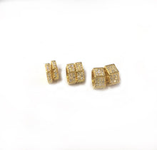 Load image into Gallery viewer, 14K Gold 8 mm Tyre Pave Diamond Bead .14K Gold Diamond Beads Tyre, Genuine handmade pave diamond Beads.
