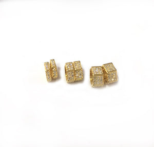 14K Gold 8 mm Tyre Pave Diamond Bead .14K Gold Diamond Beads Tyre, Genuine handmade pave diamond Beads.