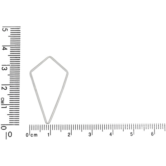 Sterling Silver, 18.8mm Width by 34.8mm Length, Kite Link. Quantity Per Pack: 10 Pieces.